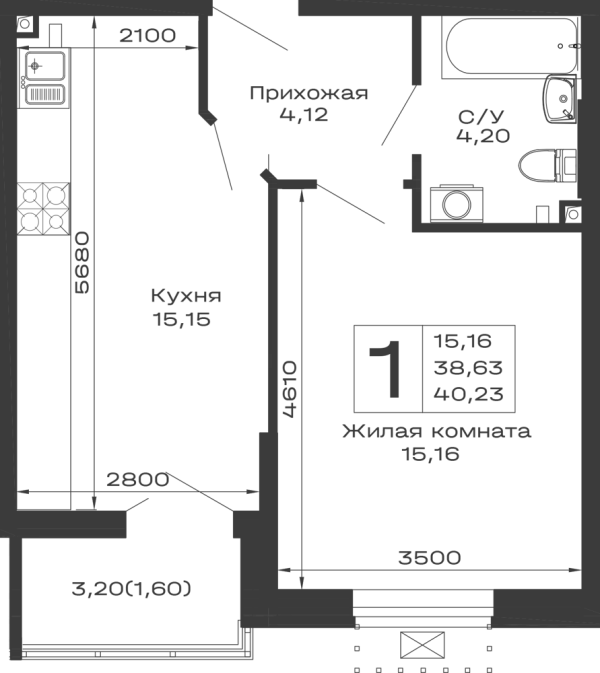 Квартира в ЖК Долина