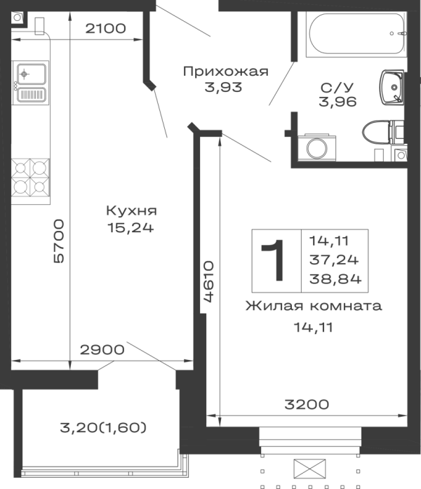 Квартира в ЖК Долина