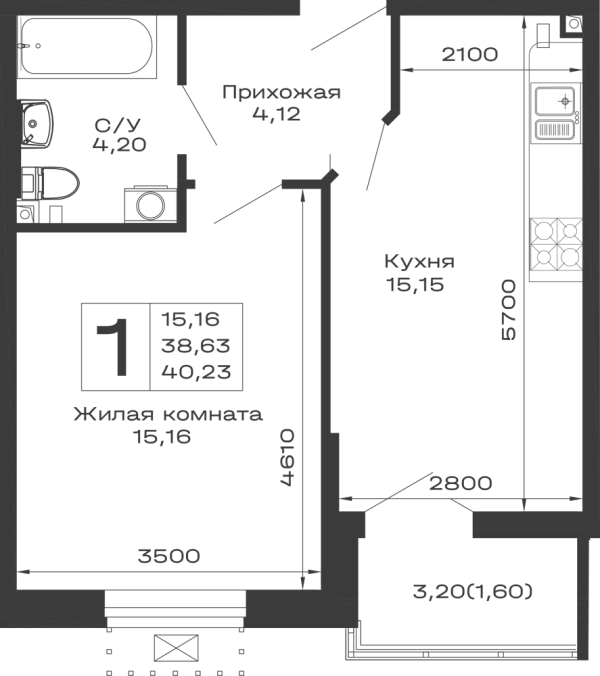 Квартира в ЖК Долина