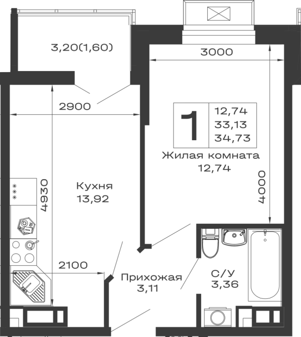 Квартира в ЖК Долина