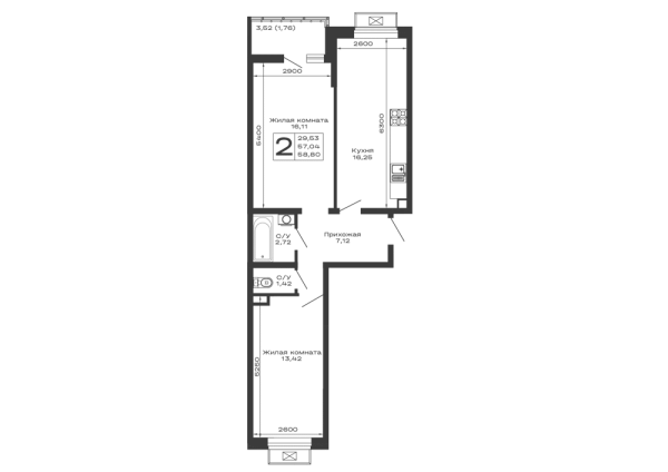 Квартира в ЖК Долина