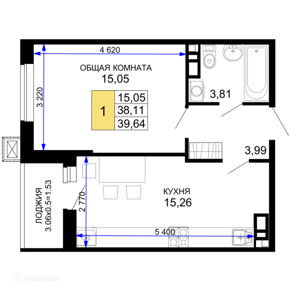 1 комн. в ЖК "Дружба"