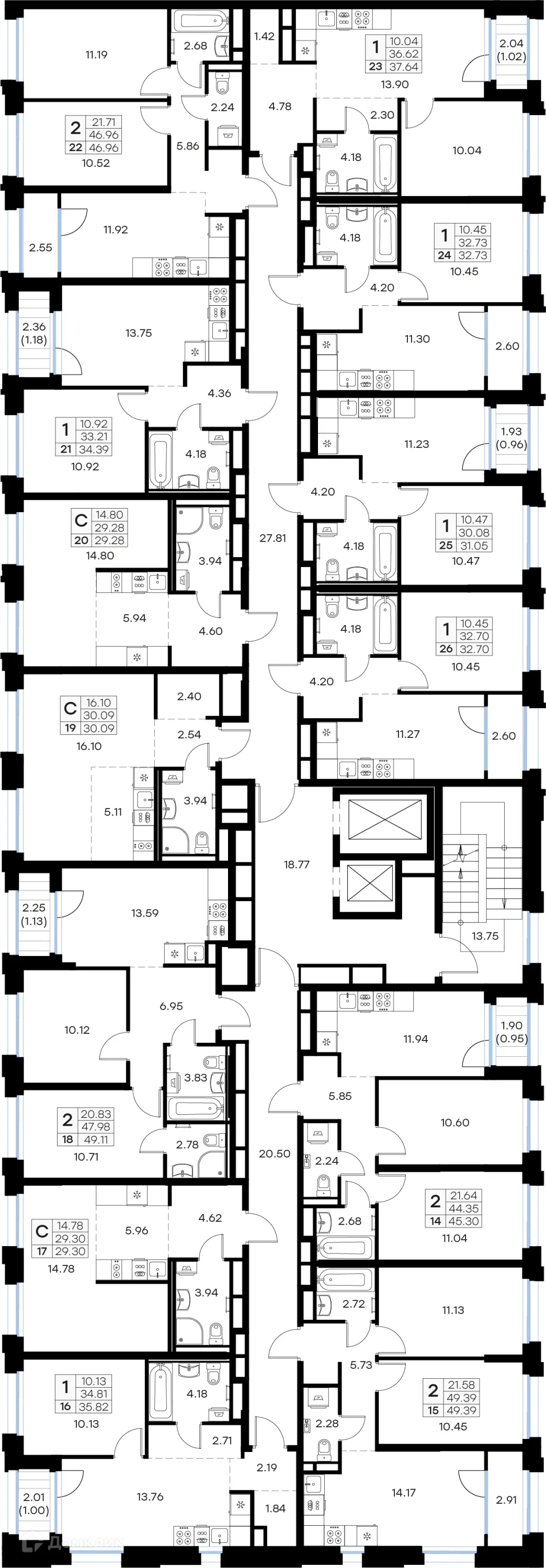 Планировка студии квартиры 30.09 м² в Кольский, г. Мурманск — фото 2
