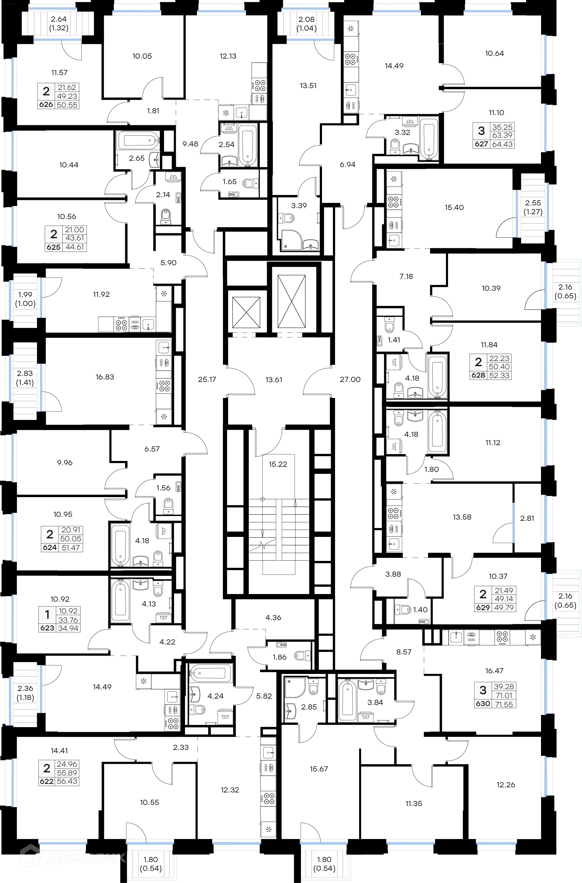 Планировка 2-комнатной квартиры 56.43 м² в Кольский, г. Мурманск — фото 2