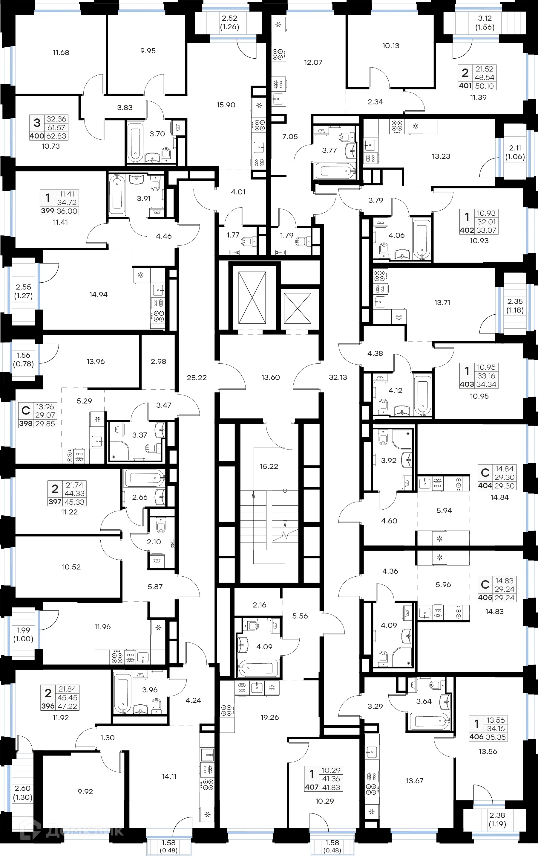 Планировка 2-комнатной квартиры 47.22 м² в Кольский, г. Мурманск — фото 2