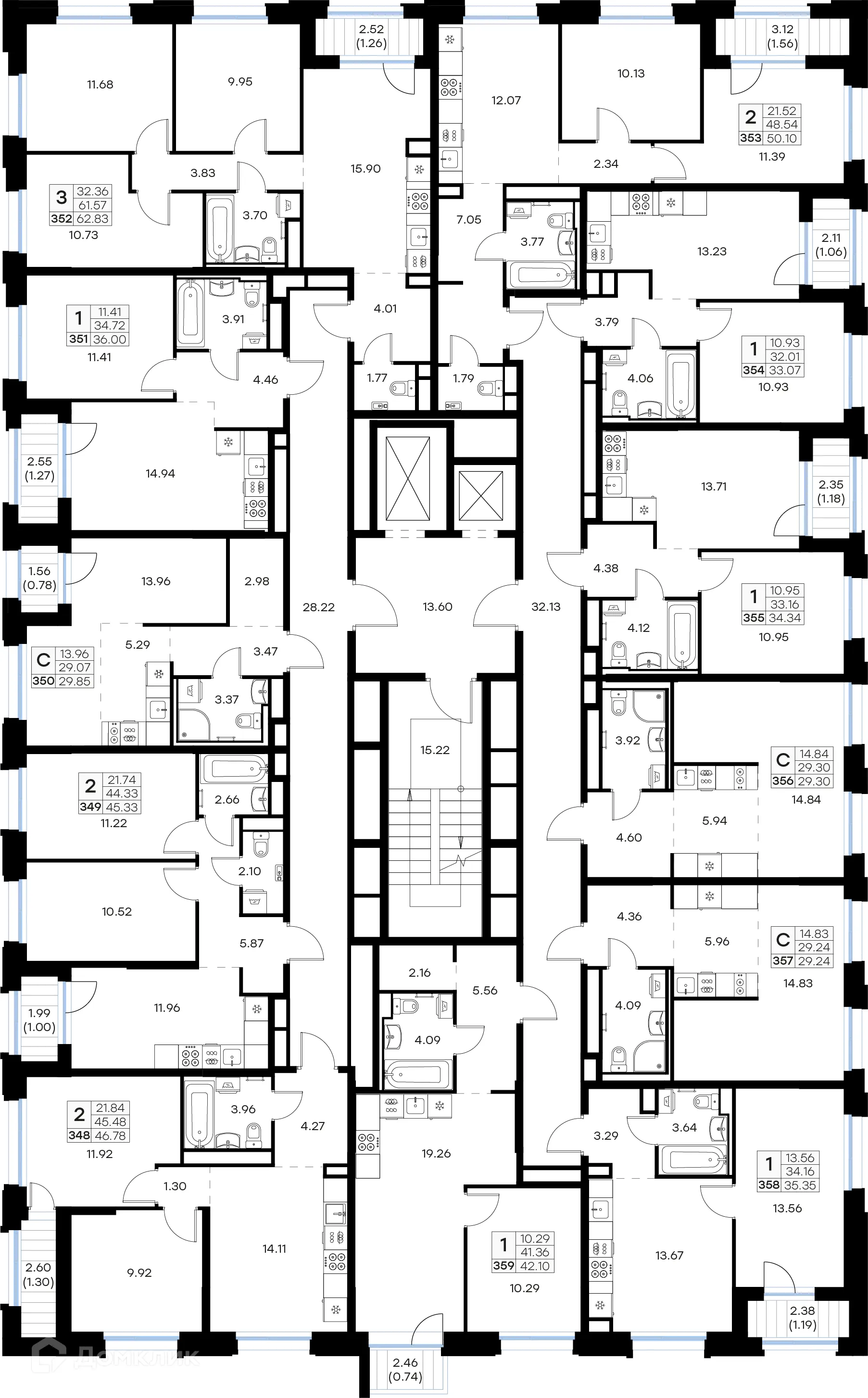 Планировка 1-комнатной квартиры 42.1 м² в Кольский, г. Мурманск — фото 2