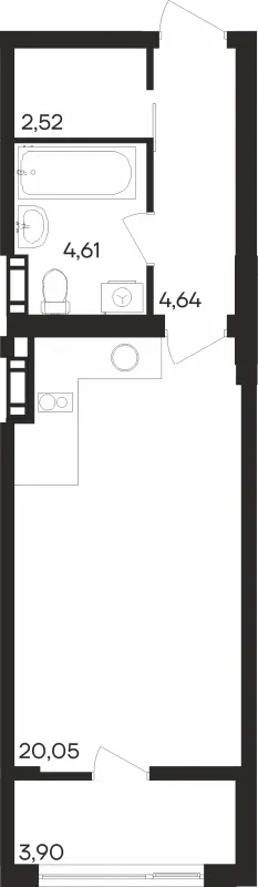 Планировка Студия в ЖК Северное Сияние