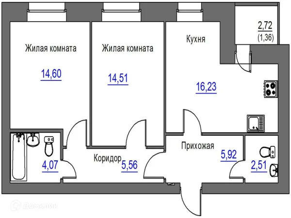 Квартира в ЖК Дом по ул. Карачевская