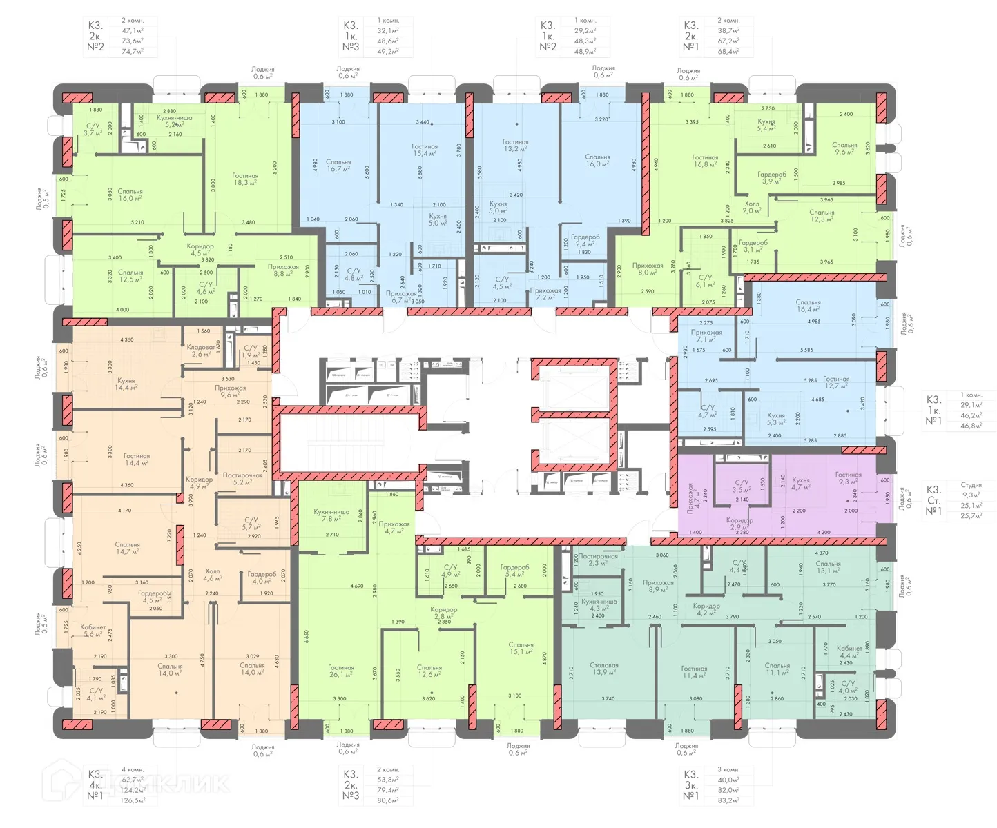Планировка 2-комнатной квартиры 68.6 м² в Произведение, г. Владикавказ — фото 2