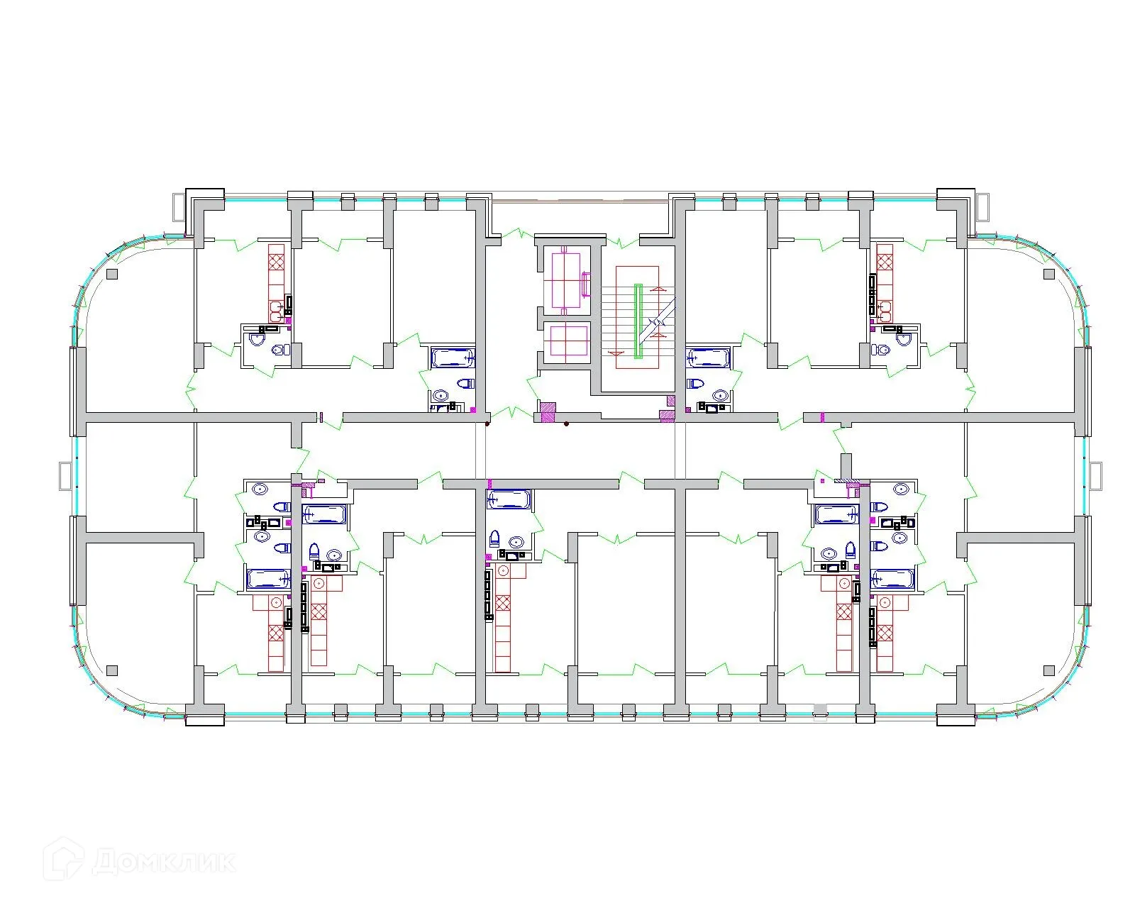 Планировка 1-комнатной квартиры 52.36 м² в ЖК Символ, г. Владикавказ — фото 2