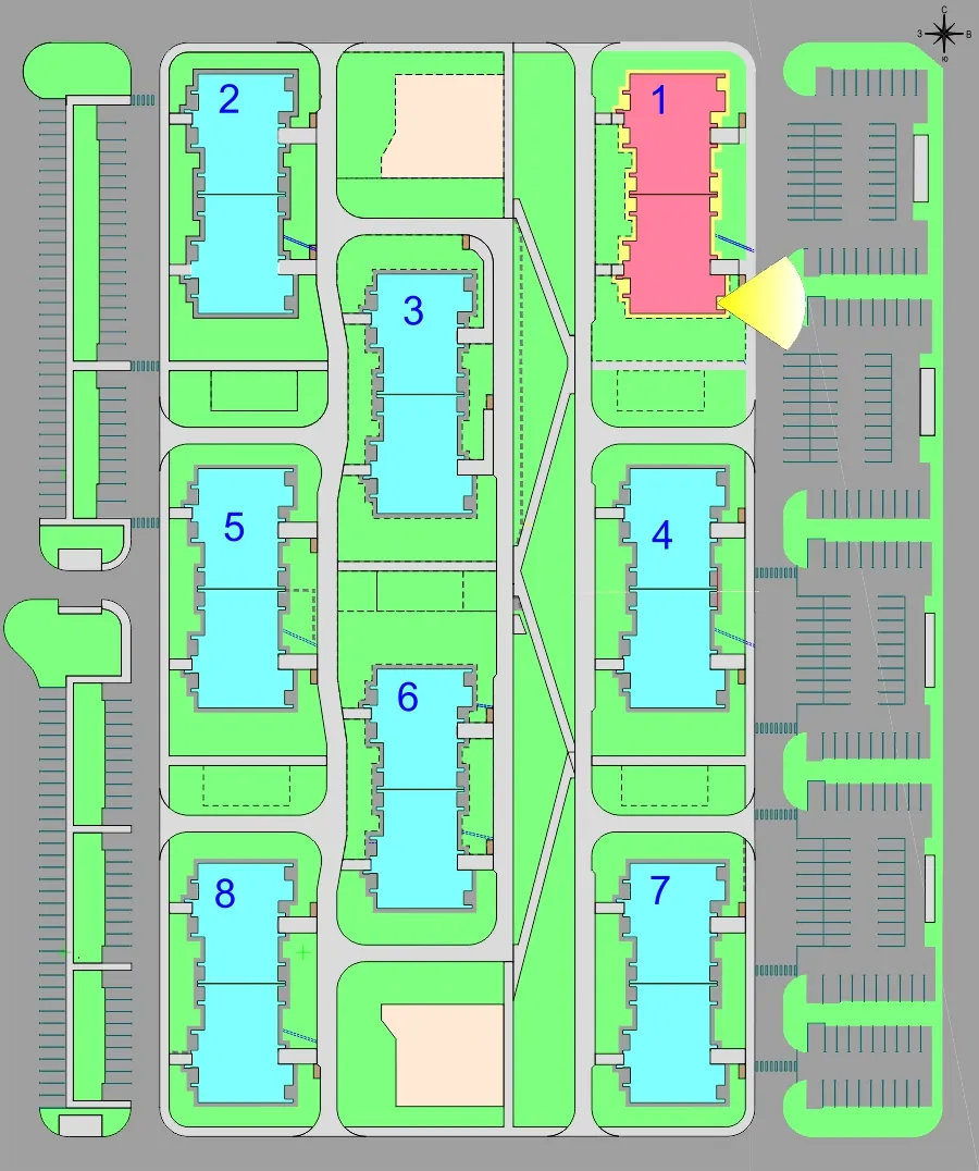 Планировка 2-комнатной квартиры 61.5 м² в Дубрава (40 га), г. Белгород — фото 3