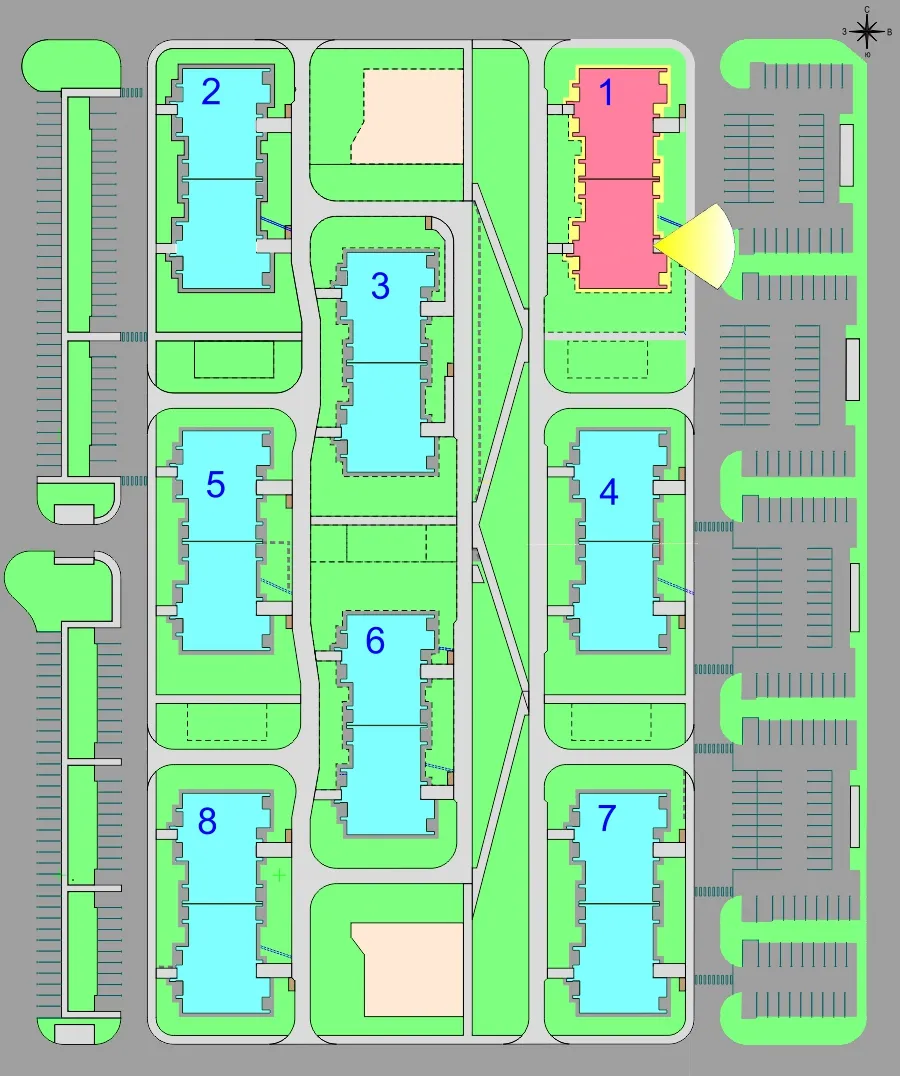 Планировка 1-комнатной квартиры 45.5 м² в Дубрава (40 га), г. Белгород — фото 3