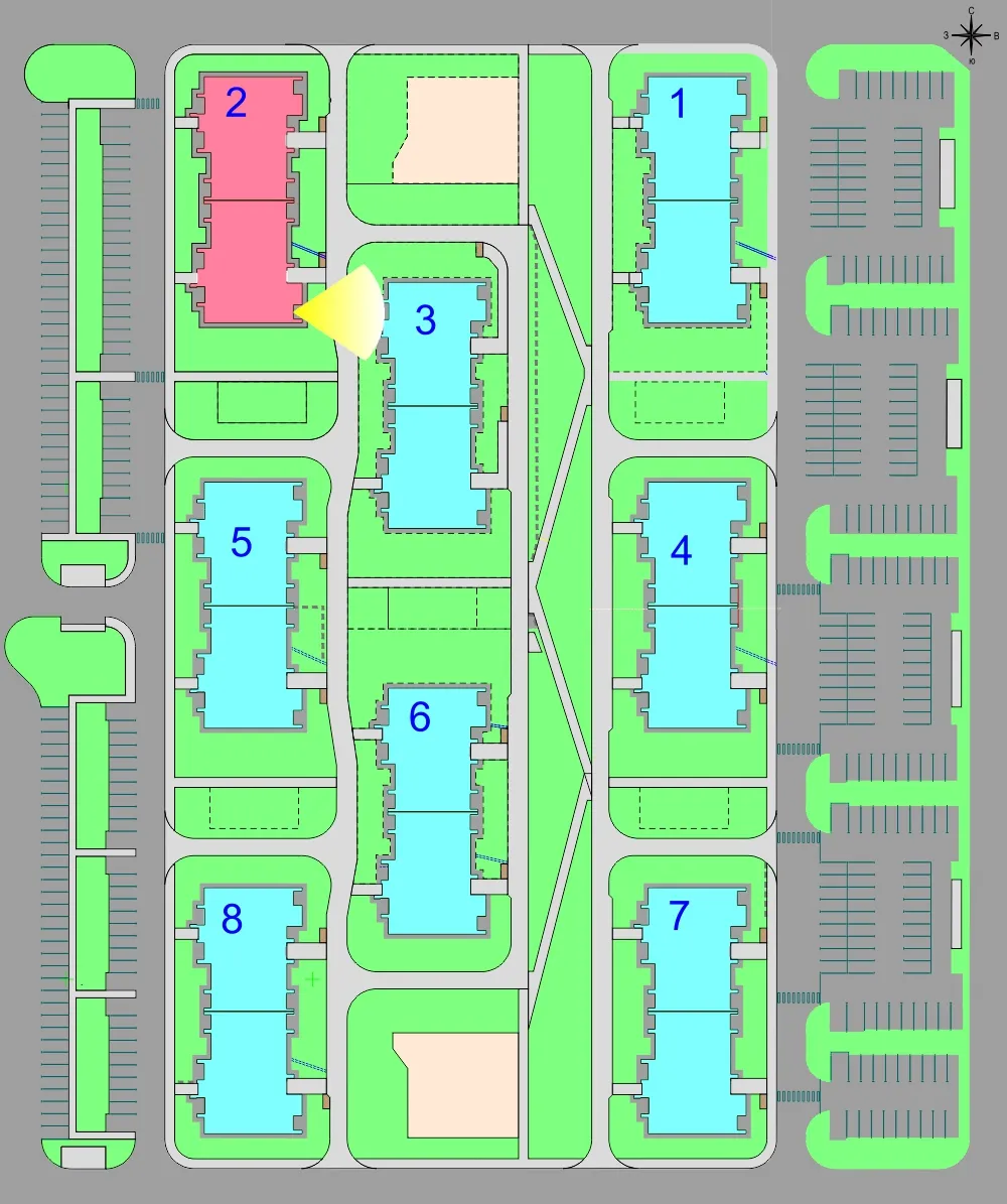 Планировка 2-комнатной квартиры 61.5 м² в Дубрава (40 га), г. Белгород — фото 3