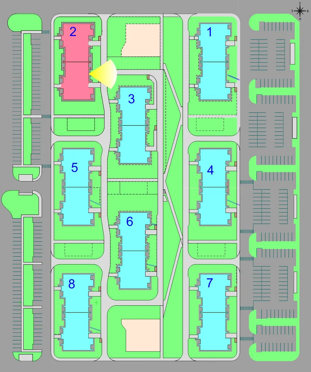 Планировка 2-комнатной квартиры 66 м² в Дубрава (40 га), г. Белгород — фото 3