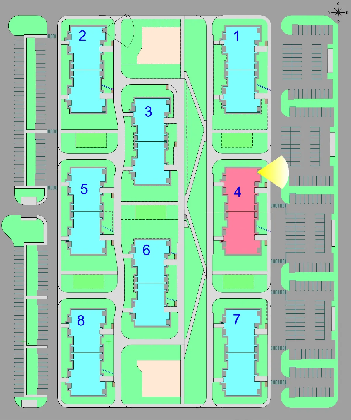 Планировка 3-комнатной квартиры 79 м² в Дубрава (40 га), г. Белгород — фото 3
