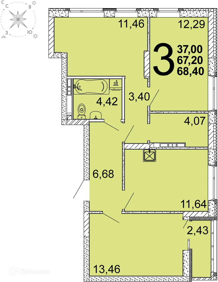 Фото квартиры в ЖК Кварталы Конструктивизма