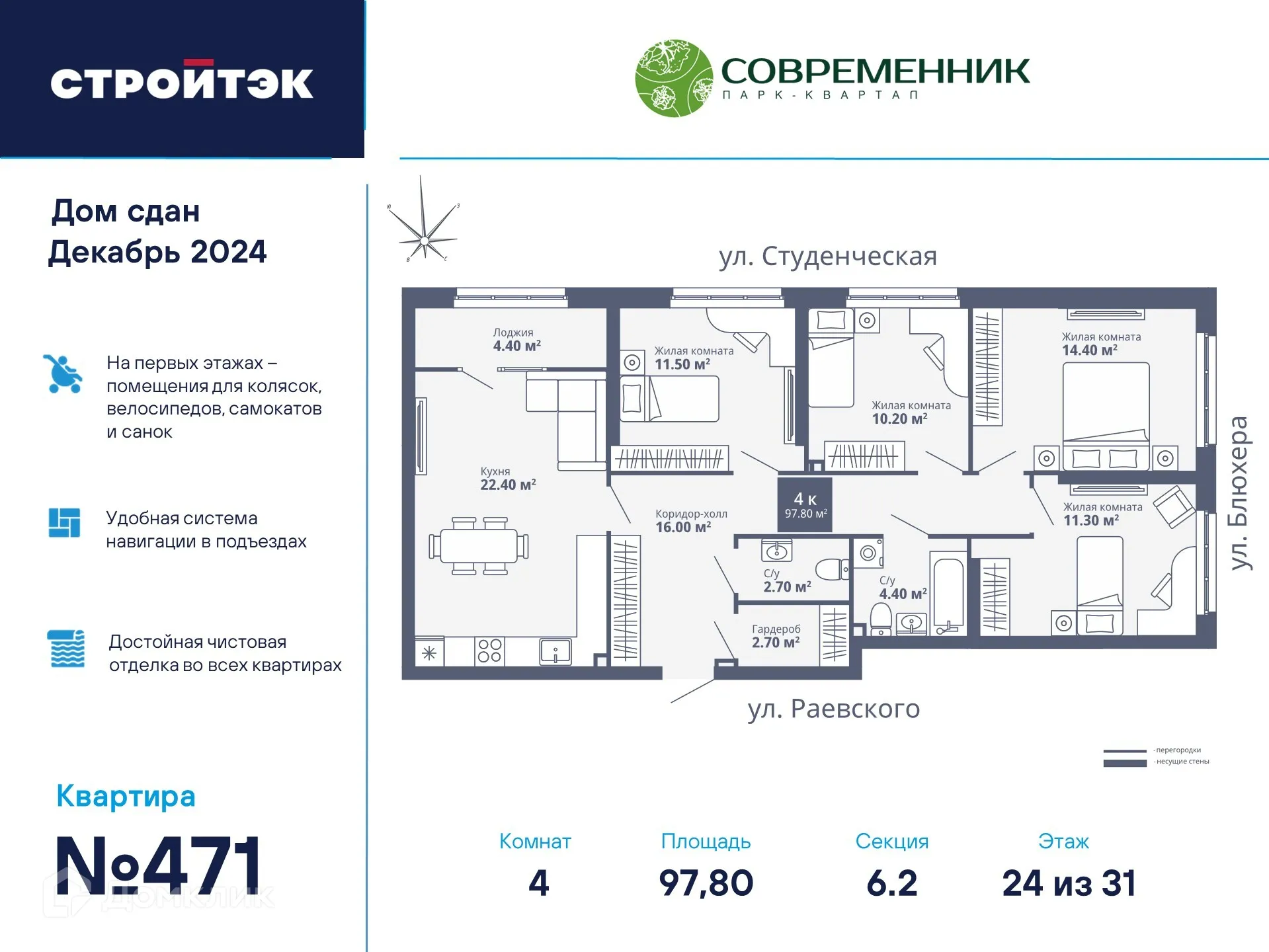 Фото квартиры в ЖК Современник