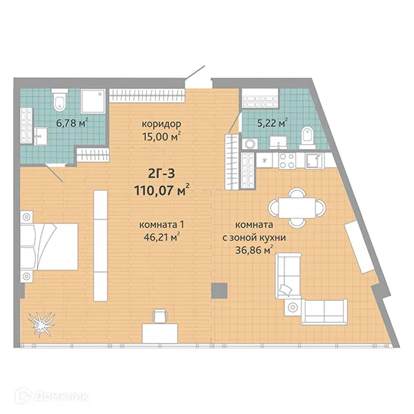 Фото квартиры в ЖК RE:VOLUTION TOWERS (Ревалюшион товерс)