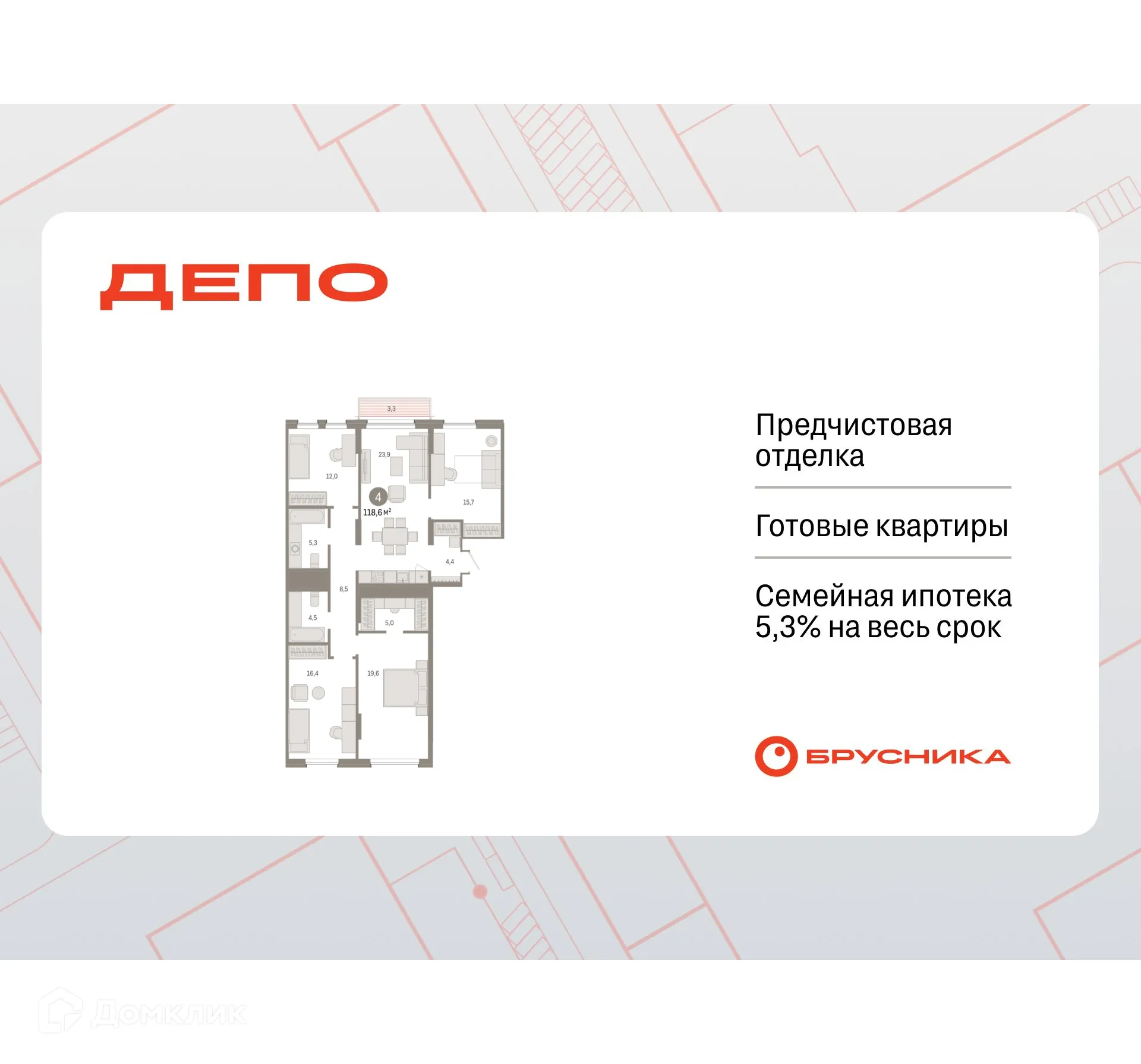 Фото квартиры в ЖК Квартал Депо