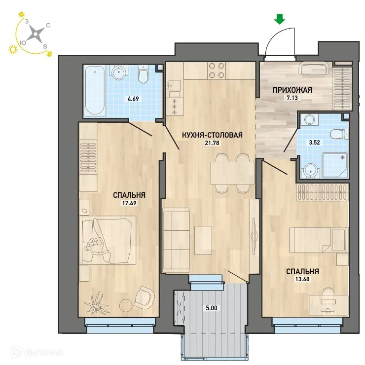 Фото квартиры в ЖК "Северное сияние"