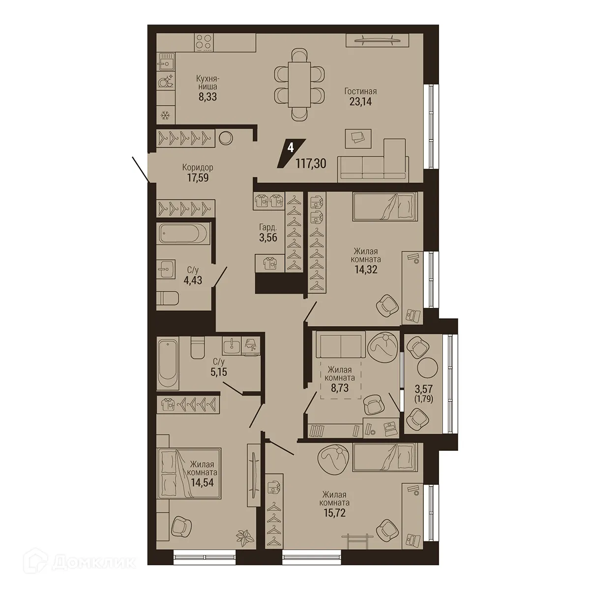 Фото квартиры в ЖК Дом 7