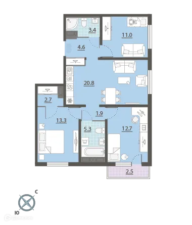 Фото квартиры в ЖК Меридиан