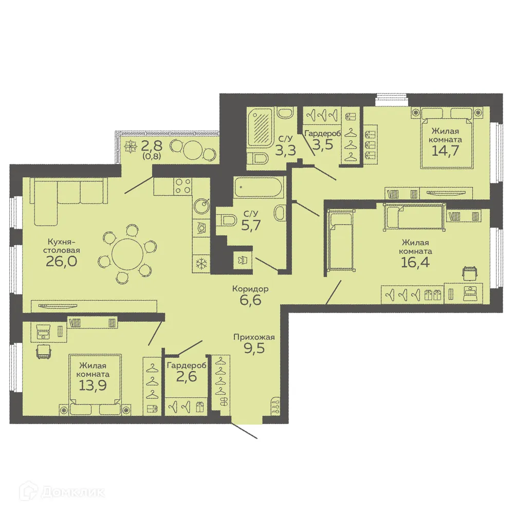 Фото квартиры в ЖК "Botanika Green House (Ботаника Грин Хаус)"