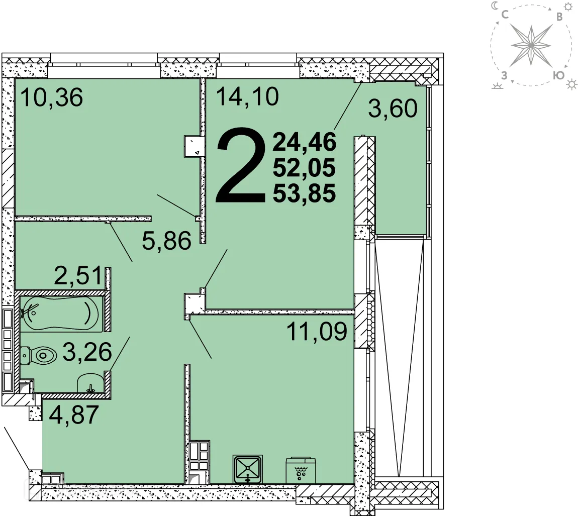 Фото квартиры в ЖК Кварталы Конструктивизма