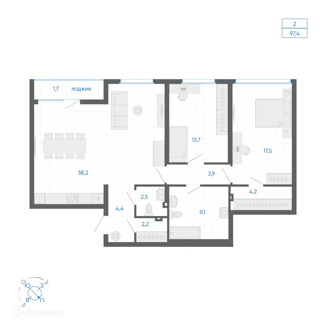 Фото квартиры в ЖК FIRST (Фёрст)