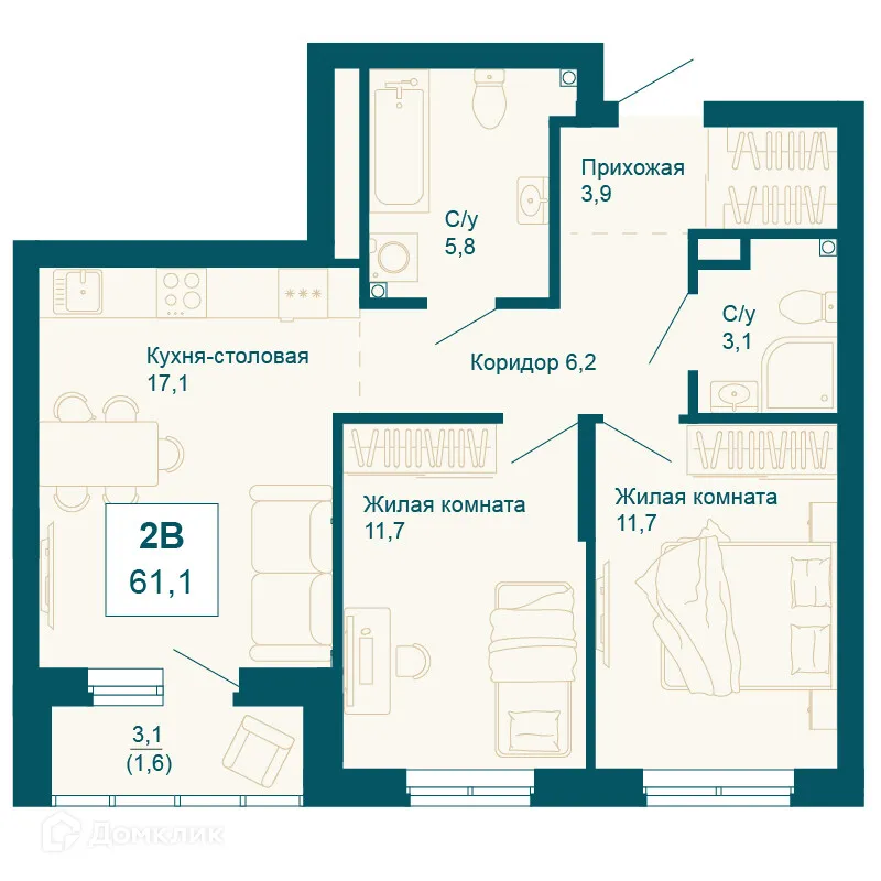Фото квартиры в ЖК Новая Ботаника