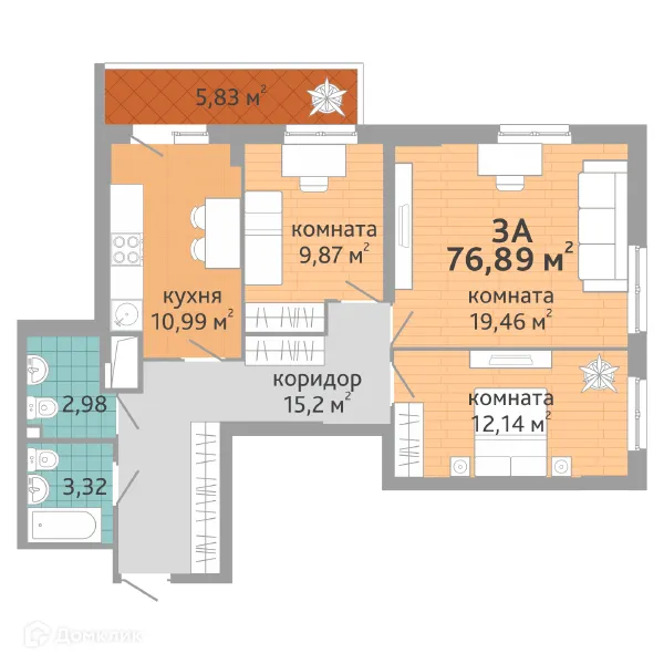 Фото квартиры в ЖК Семейный квартал "Добрый"