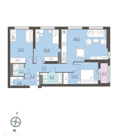 Фото квартиры в ЖК Азина 16