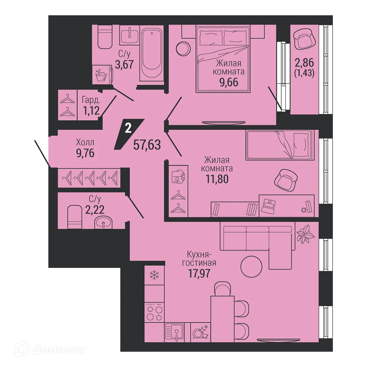 Фото квартиры в ЖК Дом на Шефской