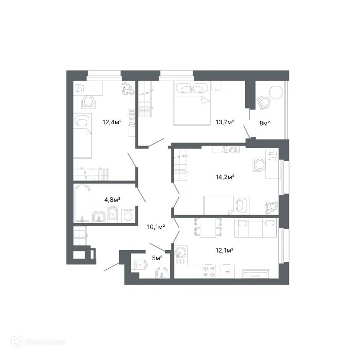 Фото квартиры в ЖК "Комсомольская, 67"