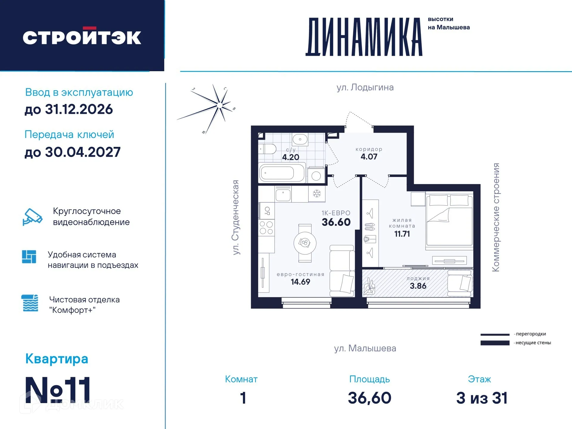 Фото квартиры в ЖК Динамика