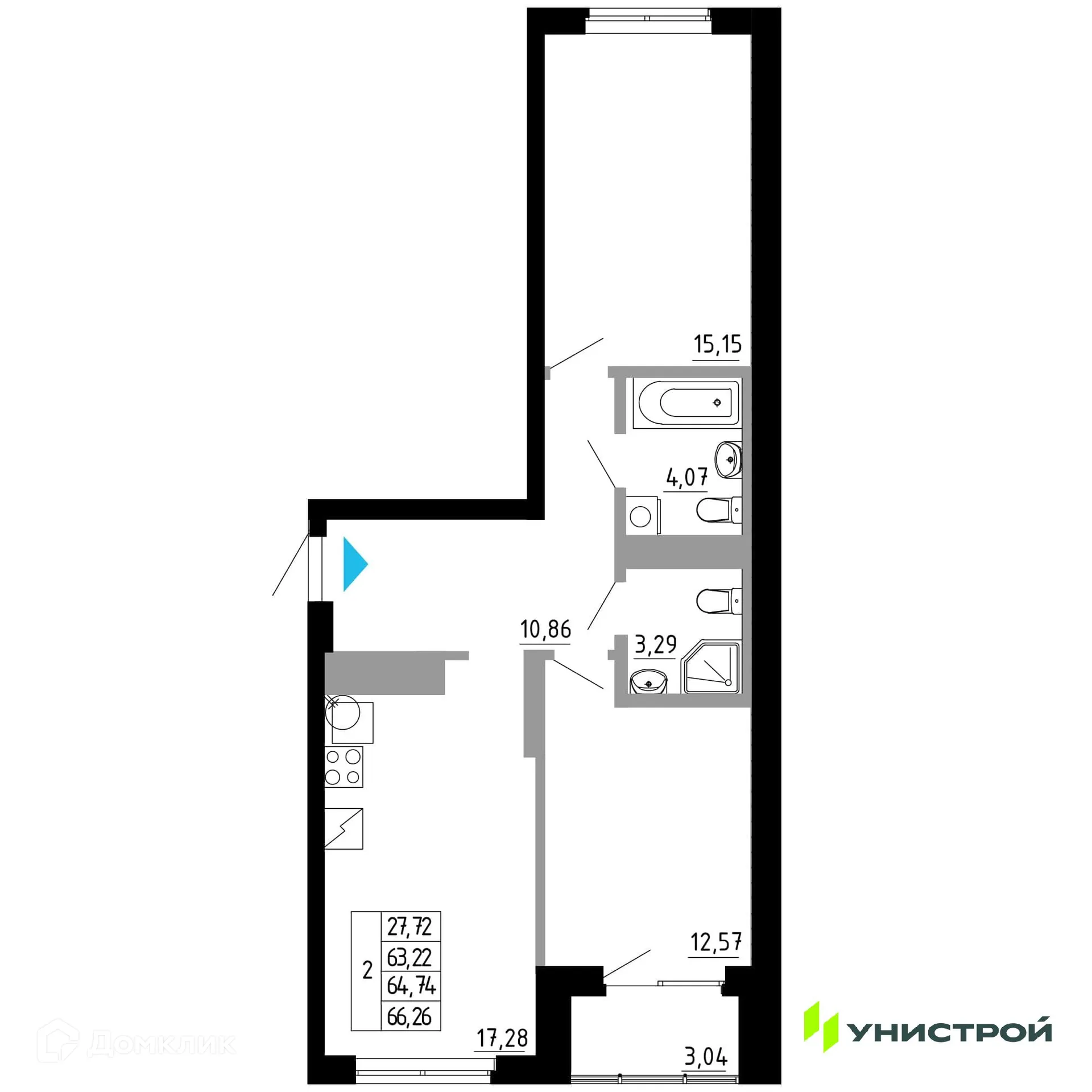 Фото квартиры в ЖК Небосклоны