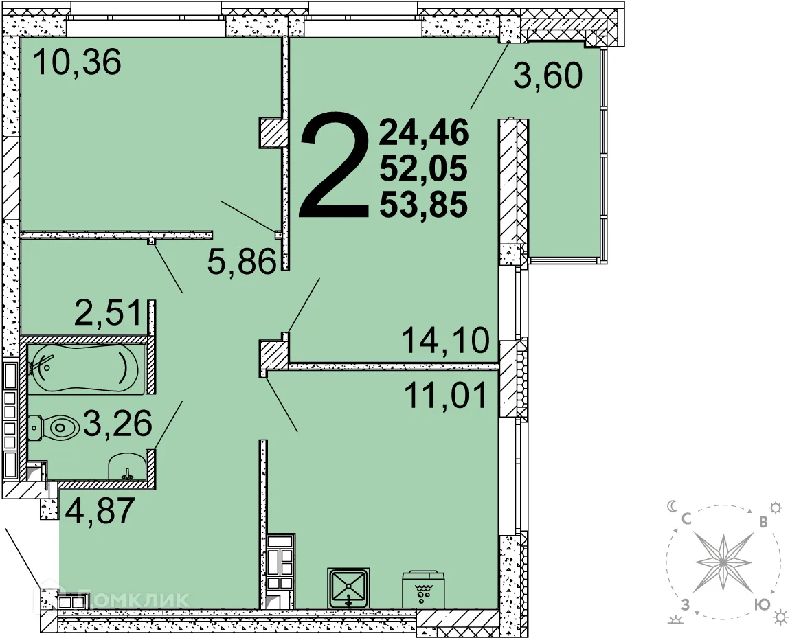 Фото квартиры в ЖК Кварталы Конструктивизма