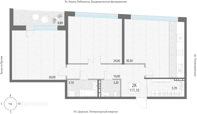 Фото квартиры в ЖК Клубный дом "Литературный"