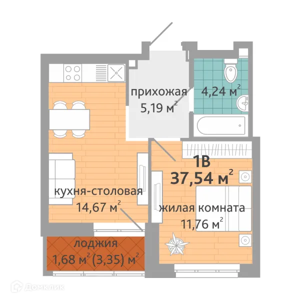Фото квартиры в ЖК Семейный квартал "Дружный-2"