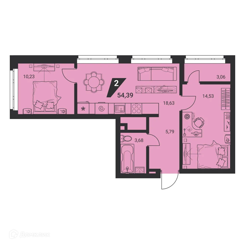 Фото квартиры в ЖК Жилые высотки H2O