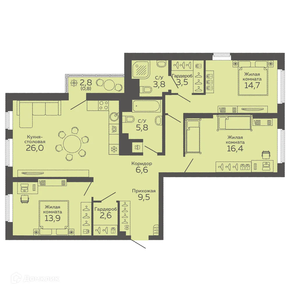 Фото квартиры в ЖК "Botanika Green House (Ботаника Грин Хаус)"