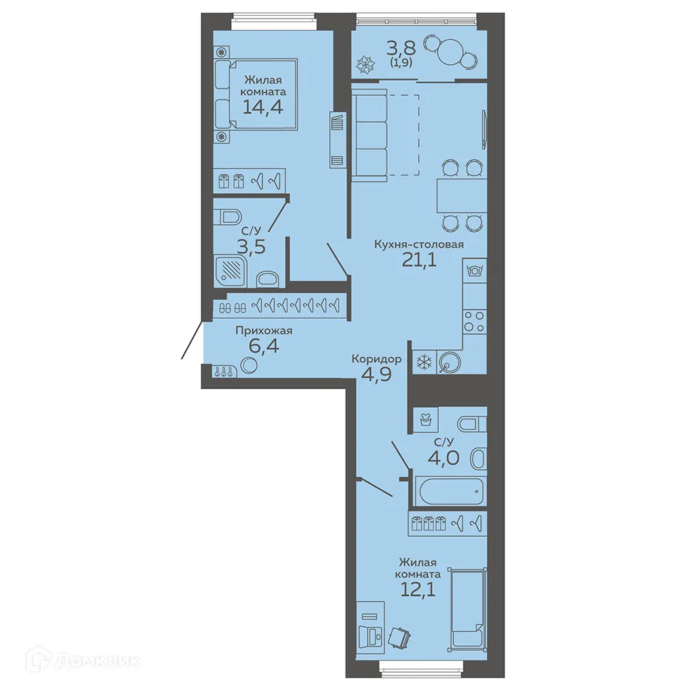 Фото квартиры в ЖК "Botanika Green House (Ботаника Грин Хаус)"