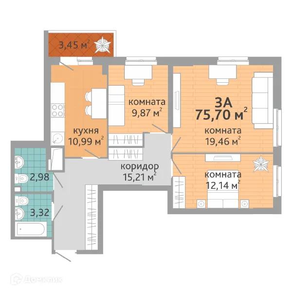 Фото квартиры в ЖК Семейный квартал "Добрый"