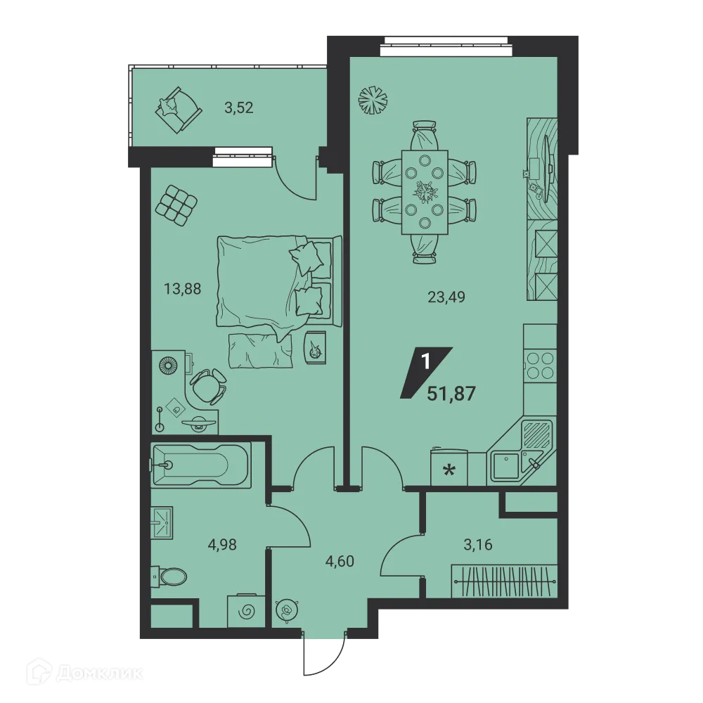 Фото квартиры в ЖК Дом на Ясной