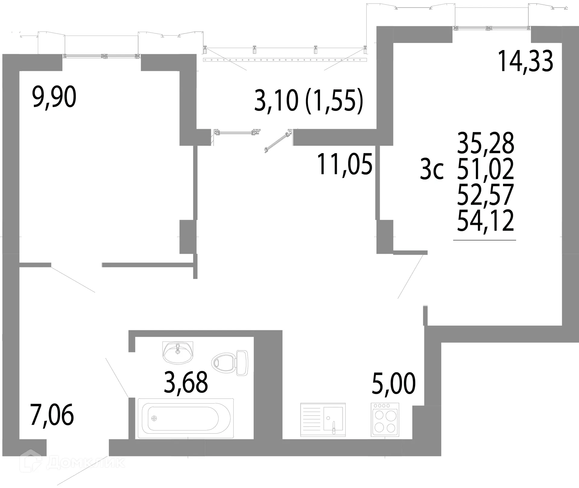 Фото квартиры в ЖК "Притяжение"