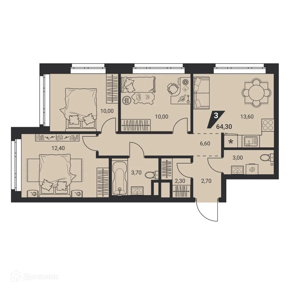 Фото квартиры в ЖК Квартал К3