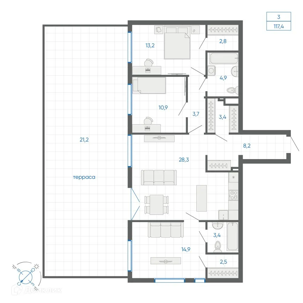 Фото квартиры в ЖК FIRST (Фёрст)