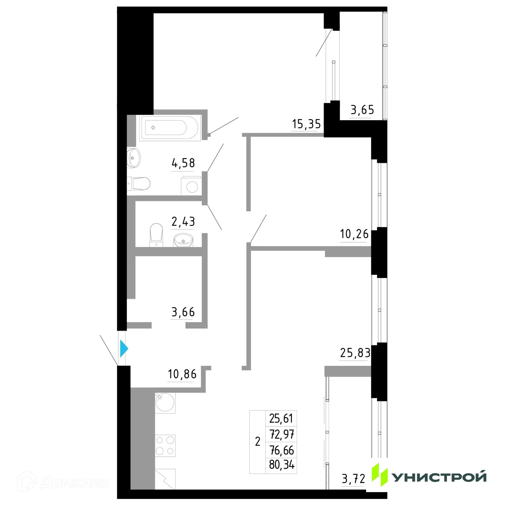 Фото квартиры в ЖК Небосклоны