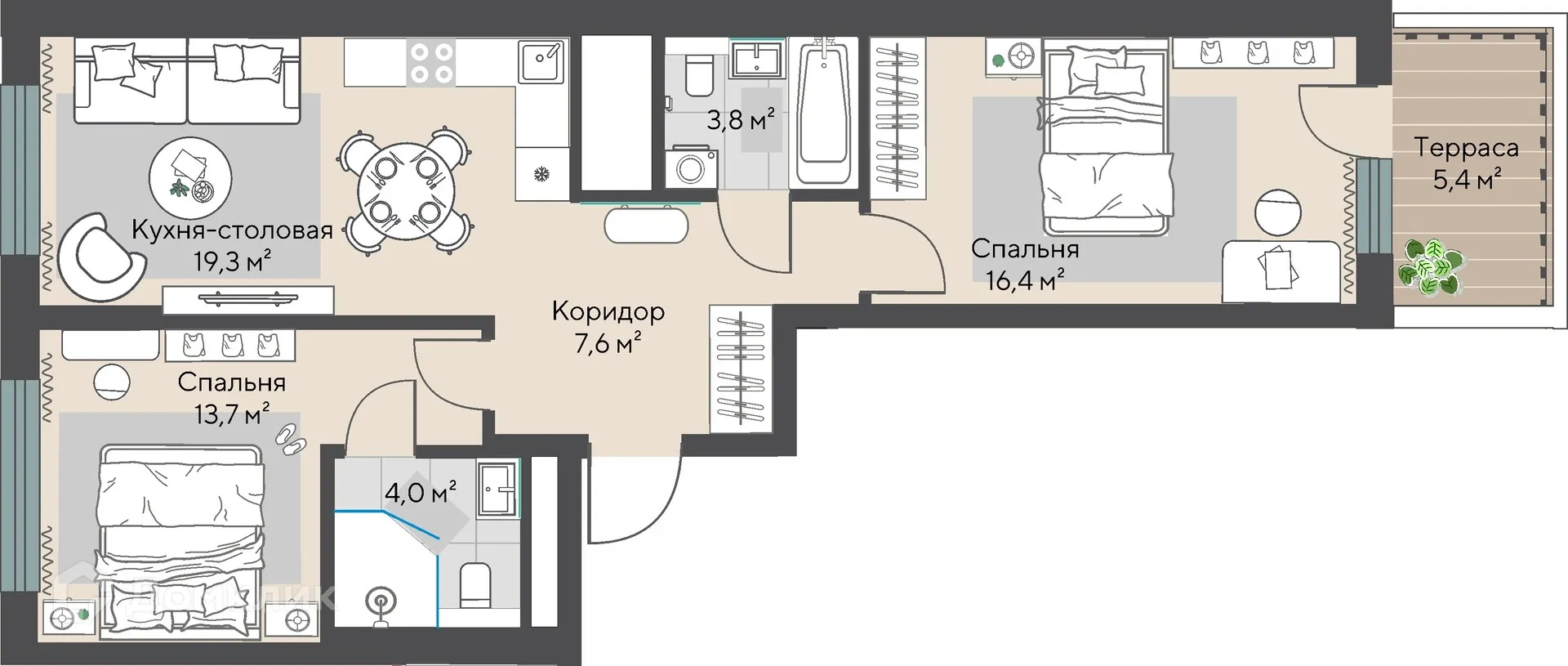 Фото квартиры в ЖК "Изумрудный бор"