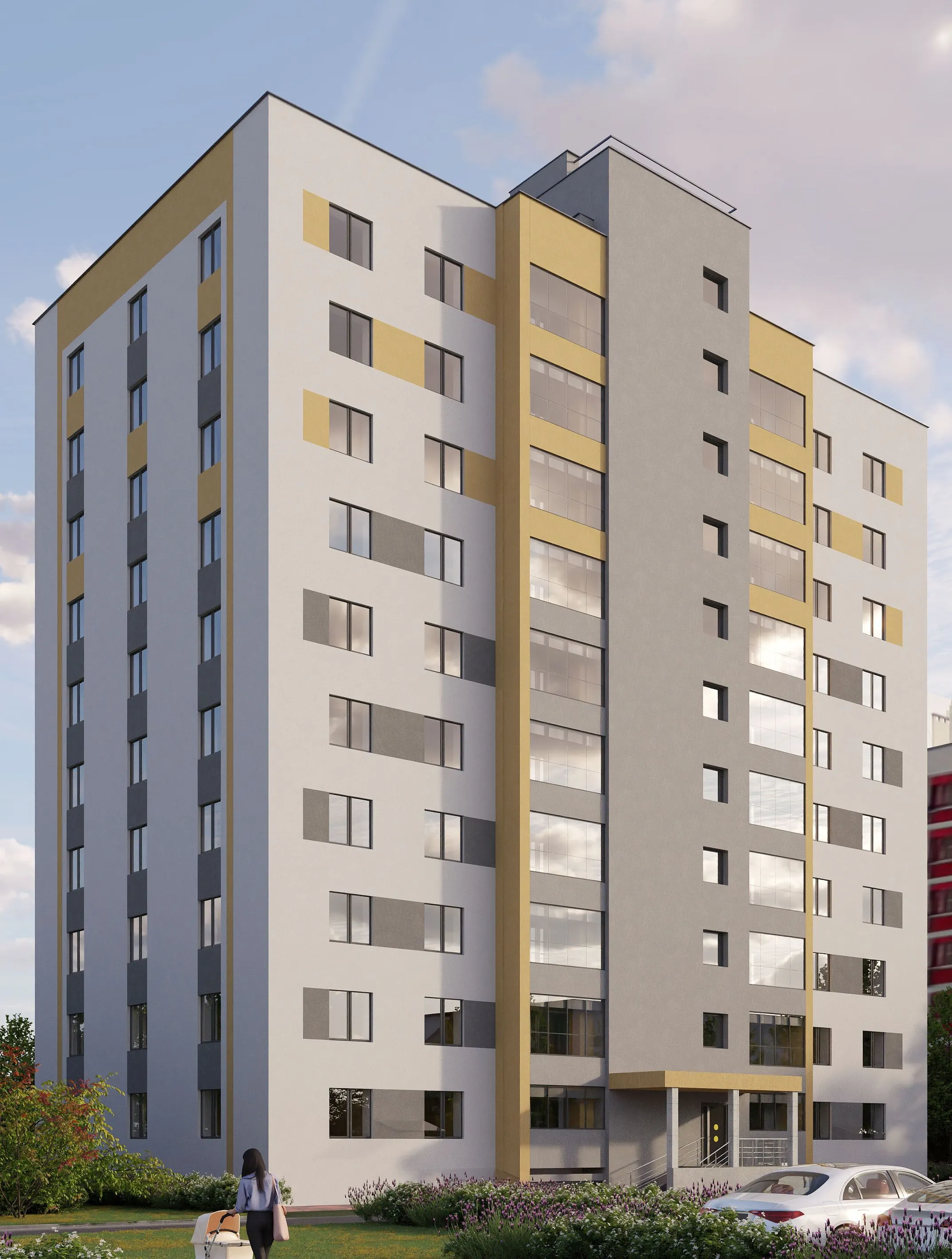 Планировка 3-комнатной квартиры 75.08 м² в ЖК Сокол, г. Рыбное — фото 3